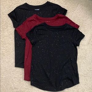 Girls Glitter Shirts - Lot of 3 (10/12 L)